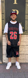 coordinato basket black/red