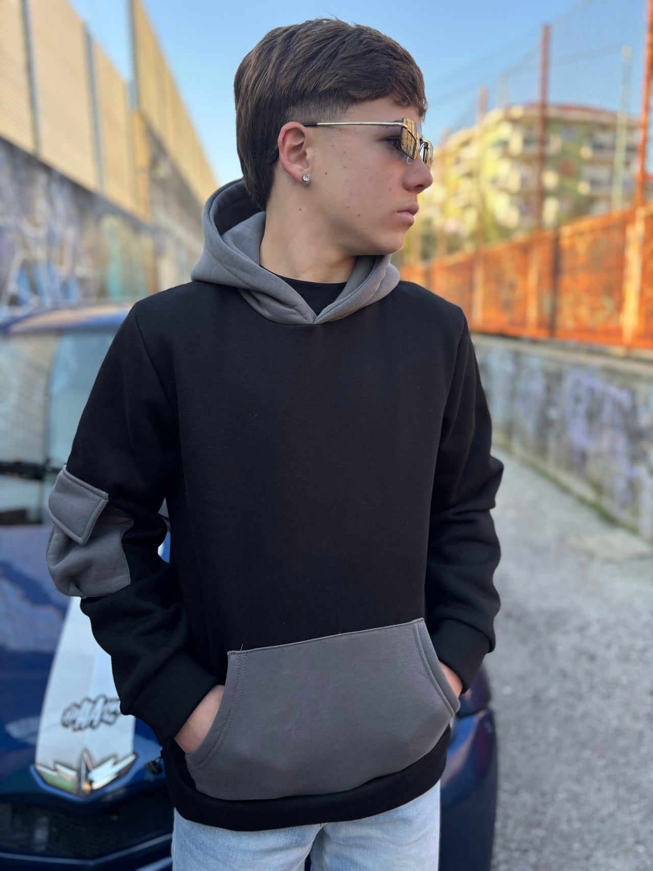 Felpa by Cianotic Nero/Piombo Junior