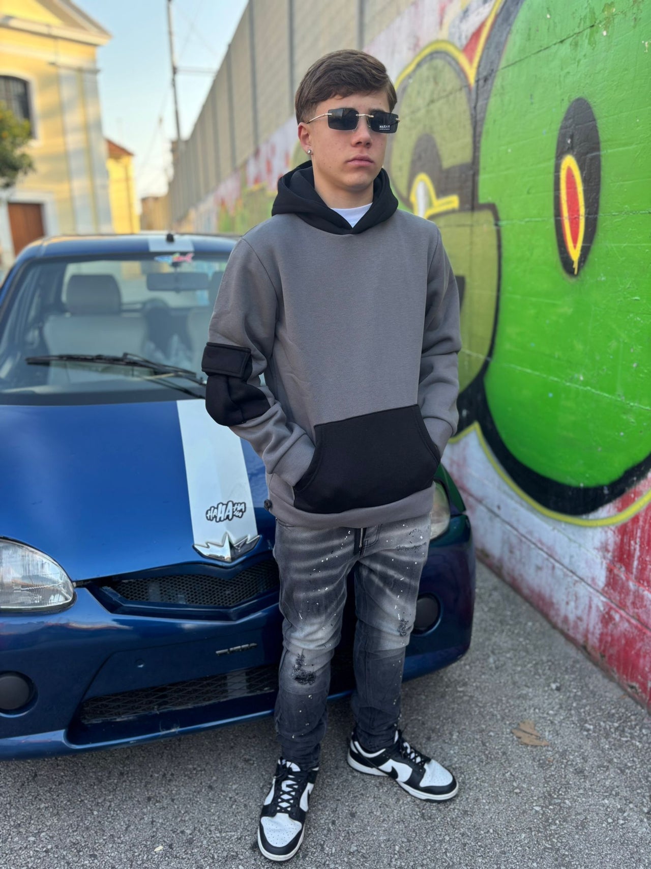 Felpa Cianotic  Piombo/Nero