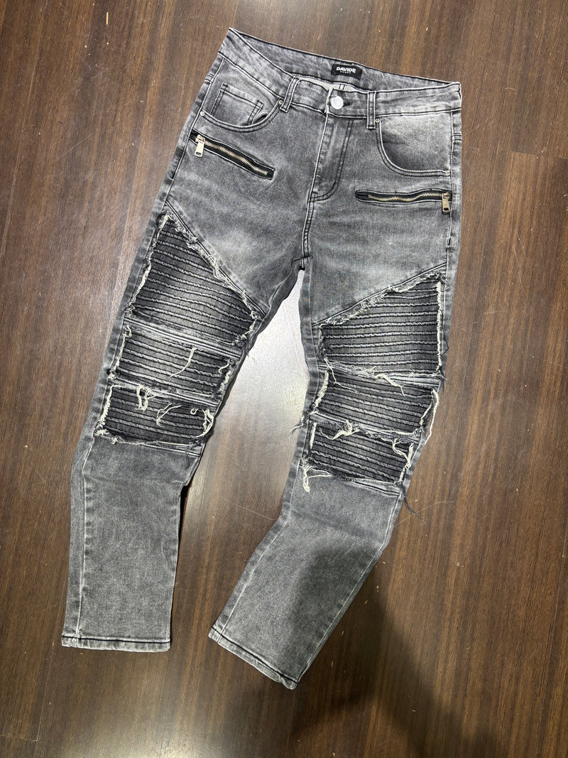 Jeans biker zip