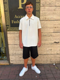 t-shirt polo junior vip white
