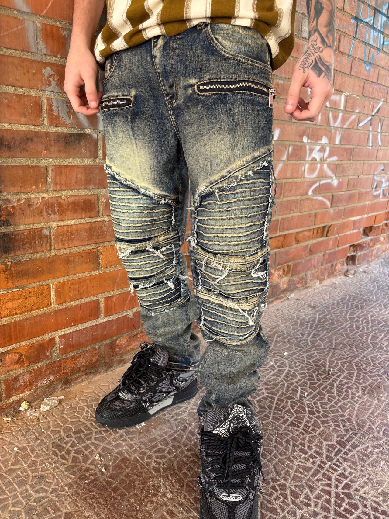 Jeans Biker sabbiato