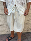 Shorts in Lino Beige